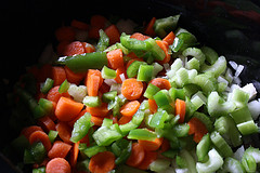 chopped soup vegeatables  Slack Cooker Red meat Barley Soup Recipe a23