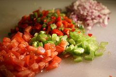 mixed chopped fresh vegetables 