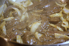 venison and onions