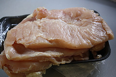 flattened chicken breasts