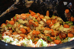 slow cooker chopped veggies