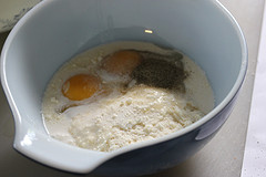 eggs and cream mixture