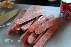 sliced hot dogs