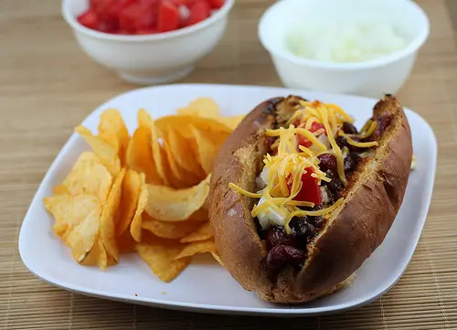 Grilled BBQ Chili Dogs