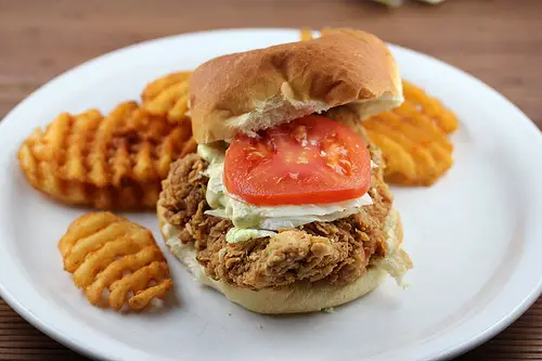 Homemade Fried Chicken Sandwiches with Dill Pickle Sauce