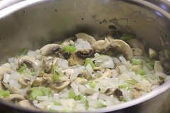 chopped onions, mushrooms and celery