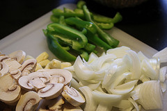 chopped onion, garlic and pepper