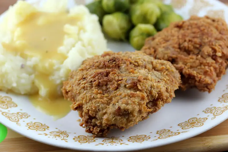 Fried Chicken Dinner with Buttermilk Mashed Potatoes for Two recipe