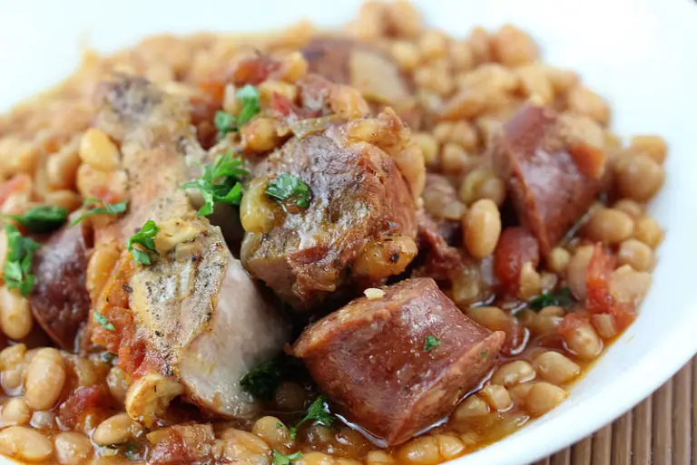 Slow Cooker Pork and Beans with Kielbasa Cully's Kitchen
