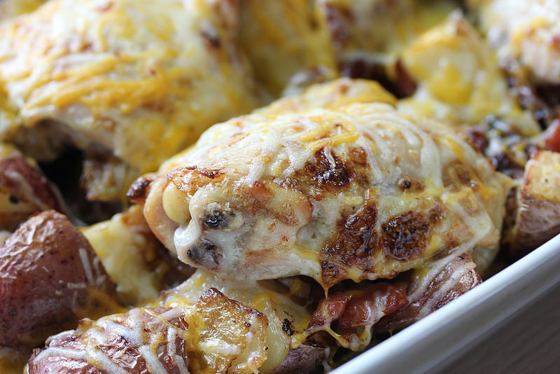 Bacon Cheddar Chicken Thighs With Potatoes  Cullys Kitchen