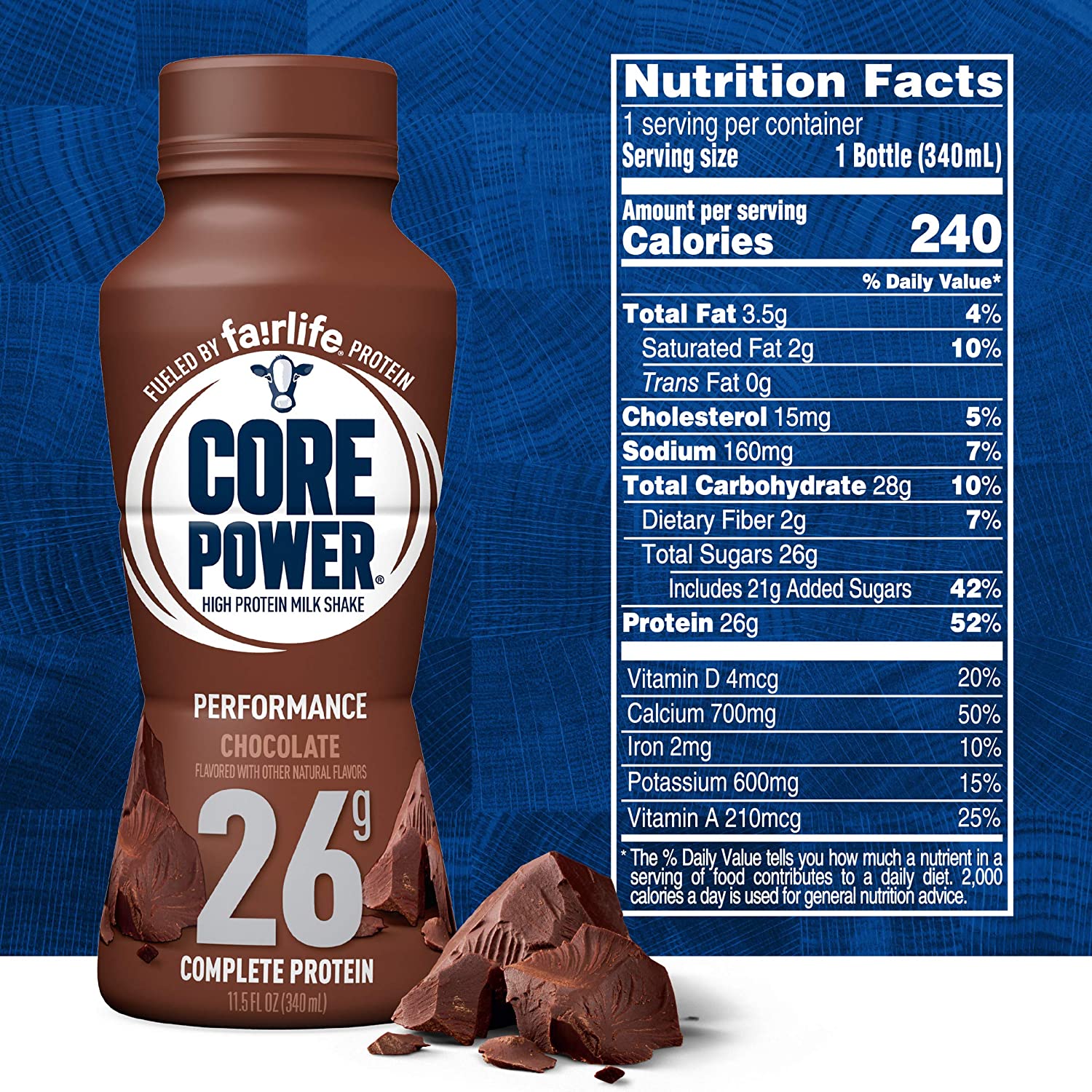 Fairlife Chocolate Core Power Protein Drink Nutrition Facts - Cully's ...