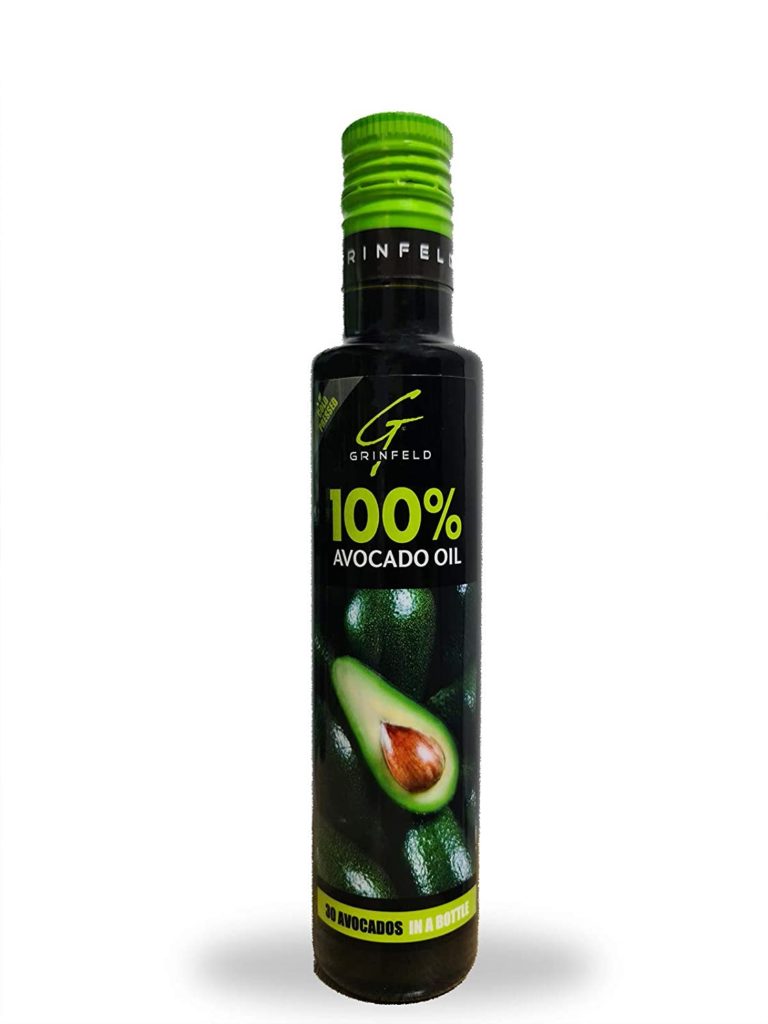 Grinfeld 100% Pure Avocado Oil, Pressed, Non-GMO, Gluten Free, High-Heat Cooking Oil for Frying Sautéing