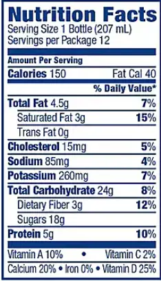 Lala Yogurt Smoothie Nutrition Facts