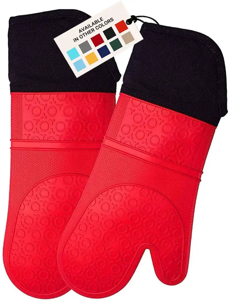 Oven Mitts with Quilted Liner, Heat Resistant Pot Holders, Flexible Oven Gloves