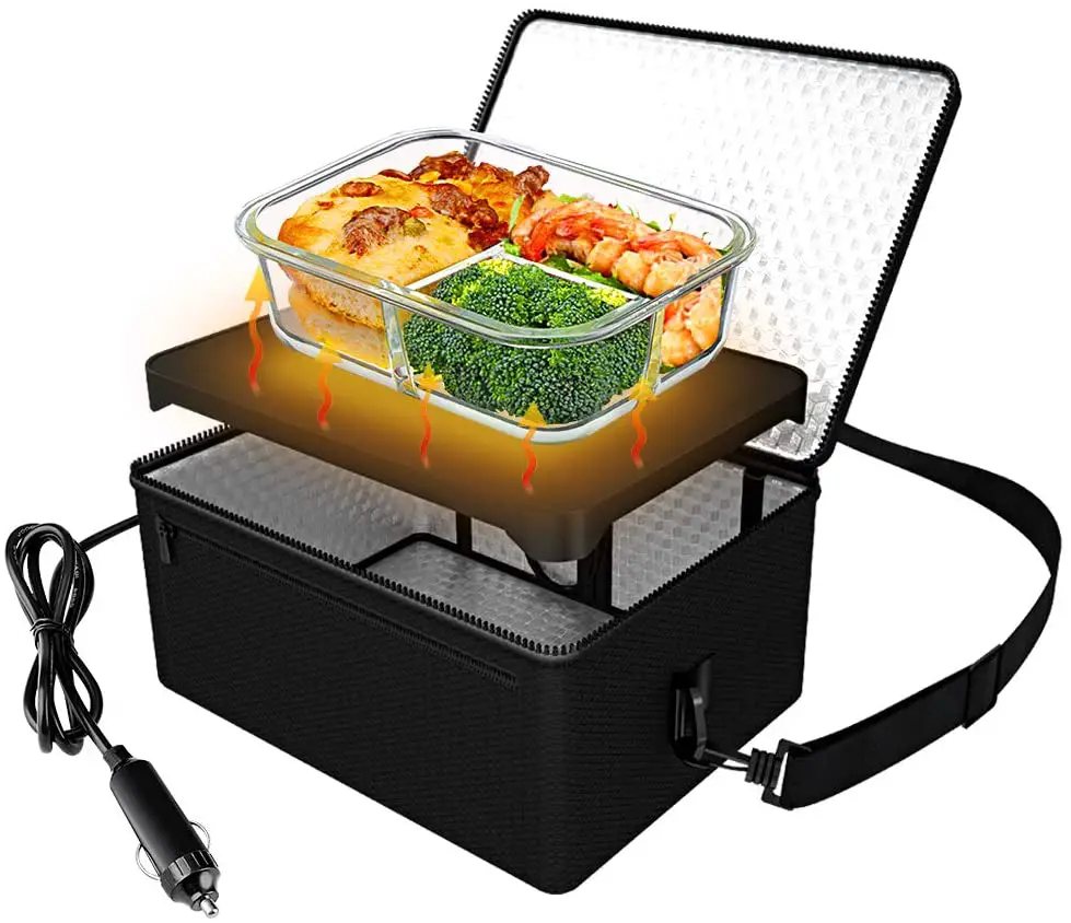 Portable Oven, 12V Car Food Warmer Portable Personal Mini Oven Electric Heated Lunch Box