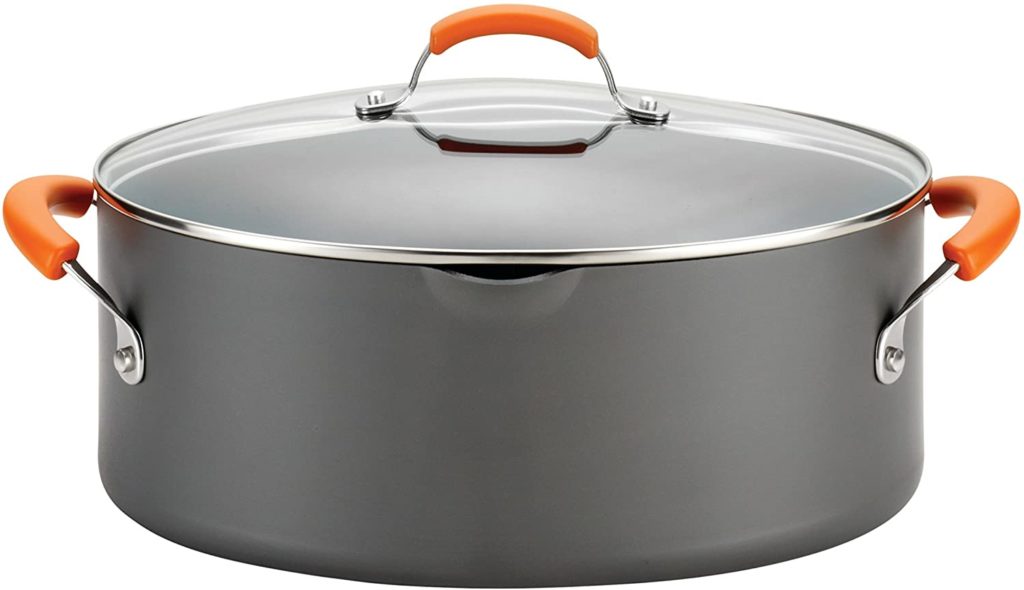 Rachael Ray Brights Hard Anodized Nonstick Pasta Pot / Stockpot / Stock Pot - 8 Quart, Gray