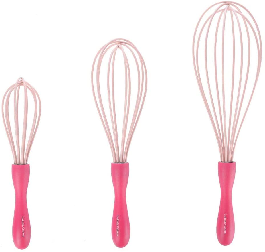 Silicone Whisk Set of 3 Silicone Non-Stick Coating Colored