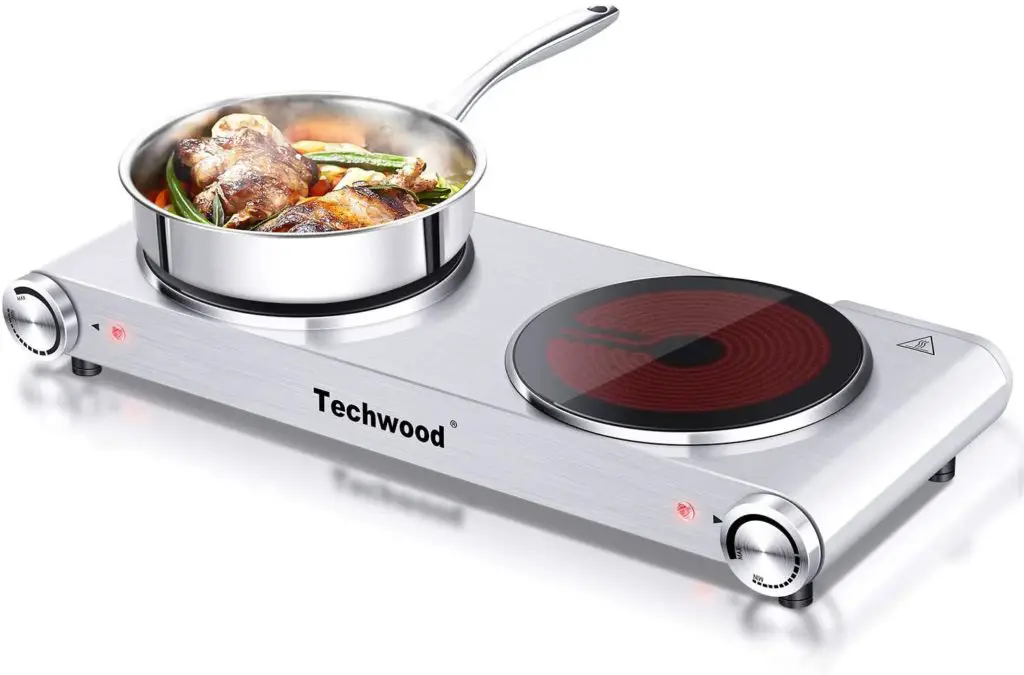 Techwood 1800W Electric Hot Plate, Countertop Stove Double Burner