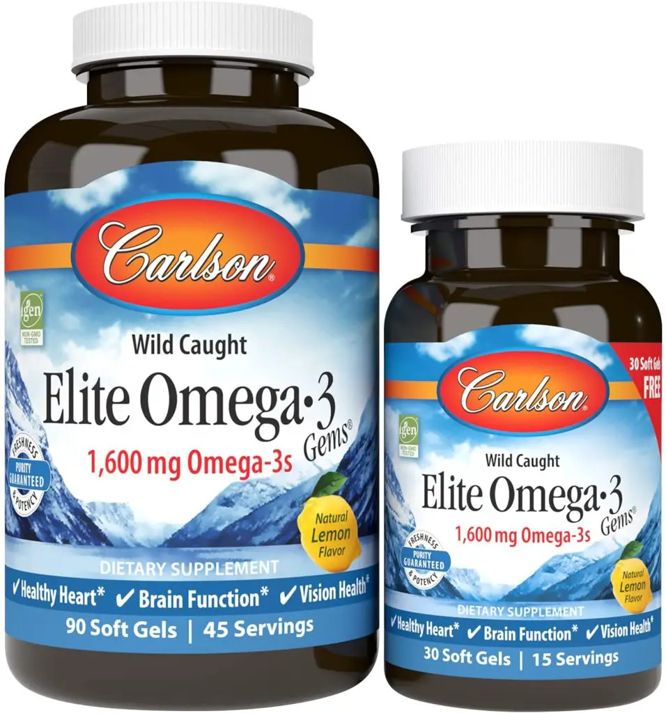 Elite Omega-3 Gems, 1600 mg Omega-3 Fatty Acids Including EPA and DHA, Norwegian Fish Oil