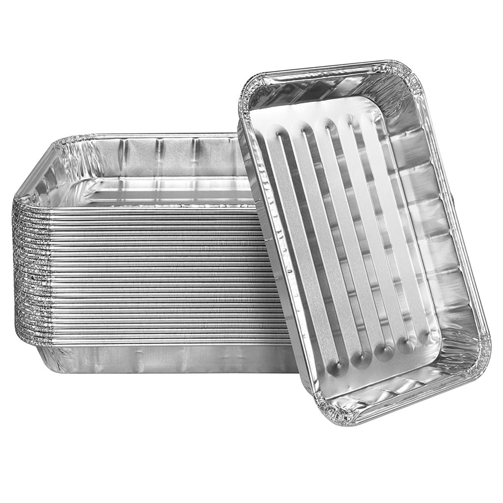 Heavy Duty Aluminum Foil Broiler Pans Disposable Nonstick Oven Broiling Roaster Pan for Burgers, Steaks, Bacon
