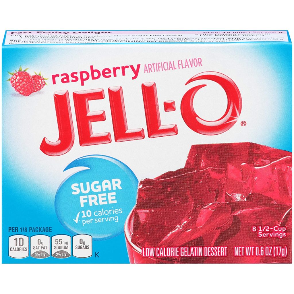 Jell-O Raspberry Sugar Free Gelatin Dessert Mix (24 ct Pack, 0.6 oz Boxes)