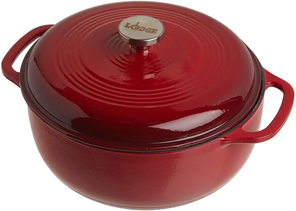 Lodge Enameled Cast Iron Dutch Oven With Stainless Steel