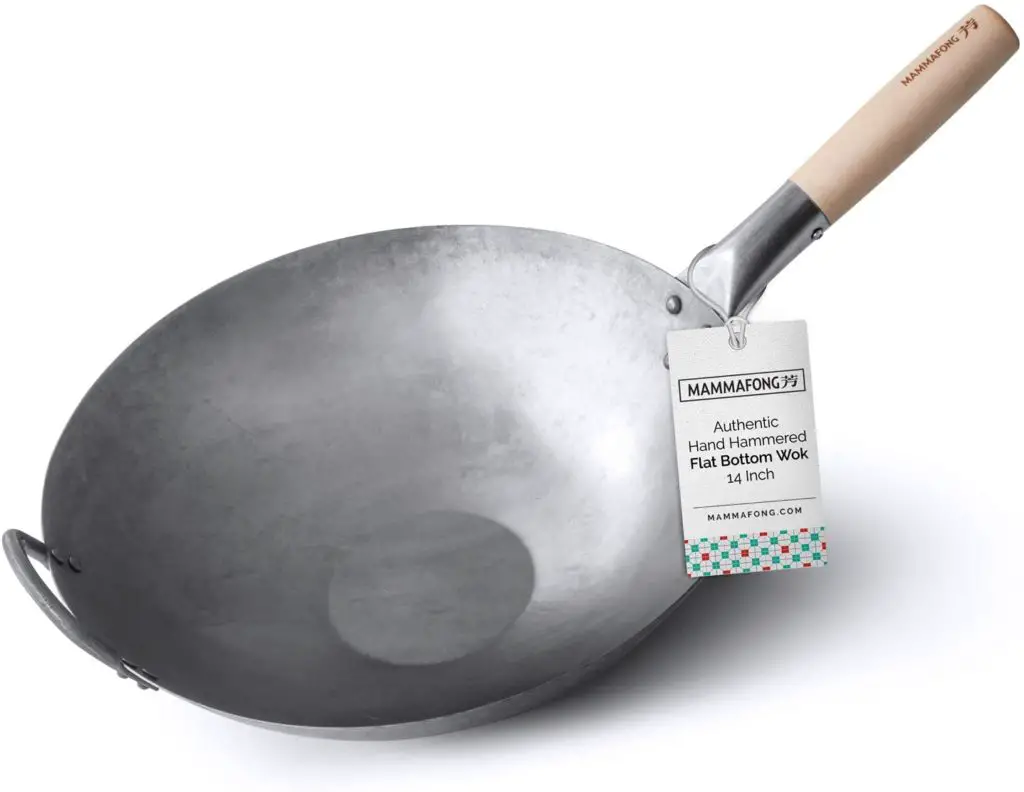 Mammafong Flat Bottom Carbon Steel Wok Pan