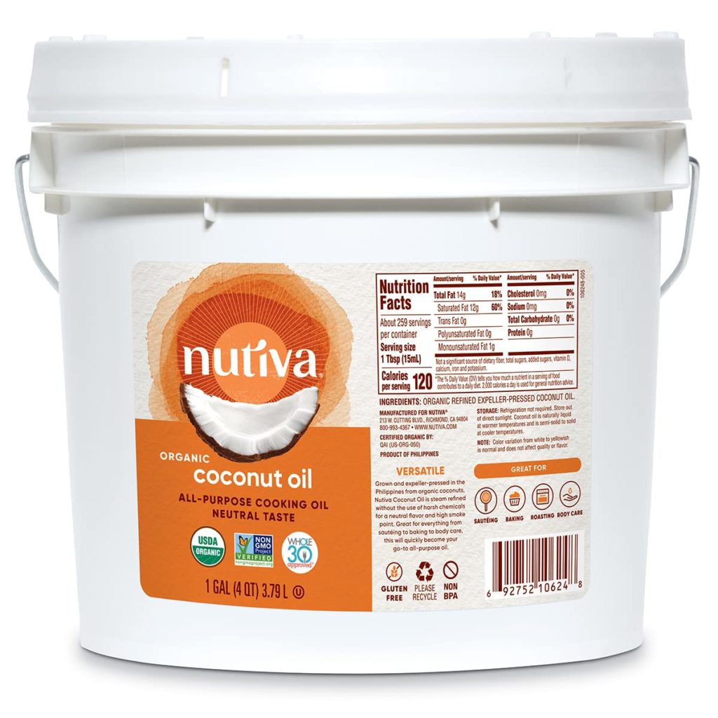 Nutiva Organic, Steam Refined Coconut Oil from non-GMO, Sustainably Farmed Coconuts