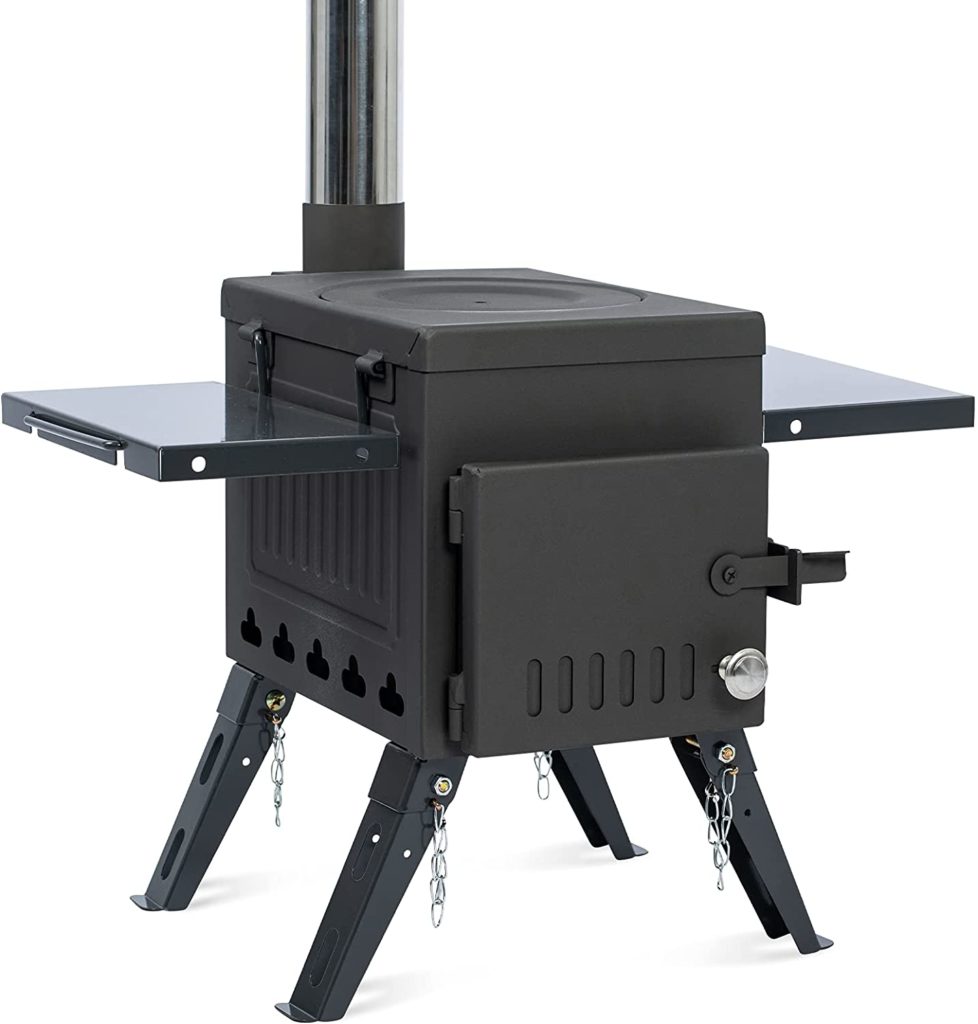 PMNY Hot Tent Stove, Portable Wood Stove with Chimney Pipes and Side Racks