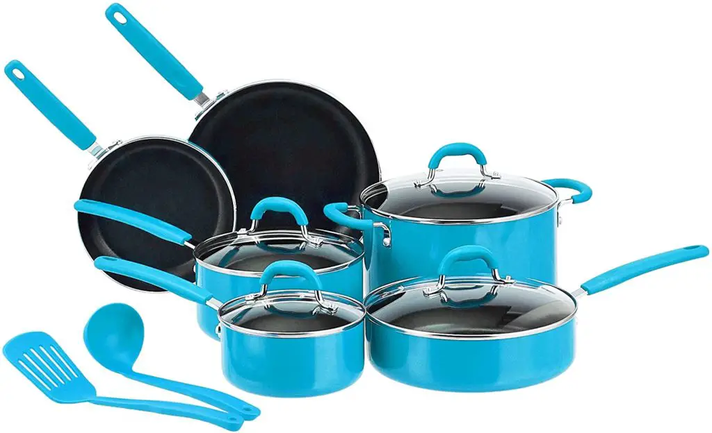 Amazon Basics Ceramic Non-Stick 12-Piece Cookware Set