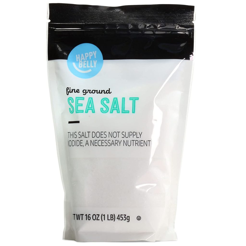 Amazon Brand - Happy Belly Sea Salt, Fine Ground, 16 Ounces