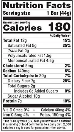 Atkins Snacks Nutrition Facts