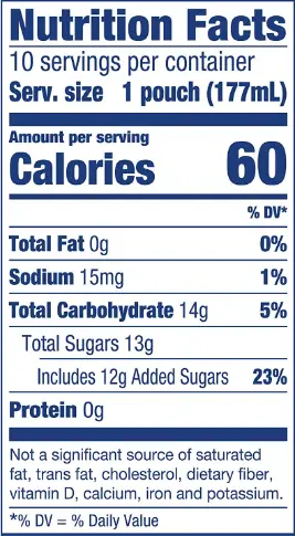 Caprisun Strawberry nutrition Facts