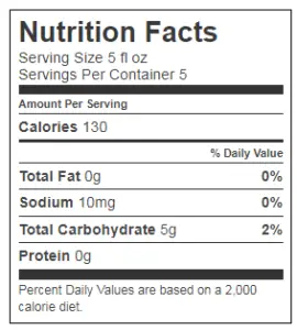 J Roget Champagne Nutrition Facts