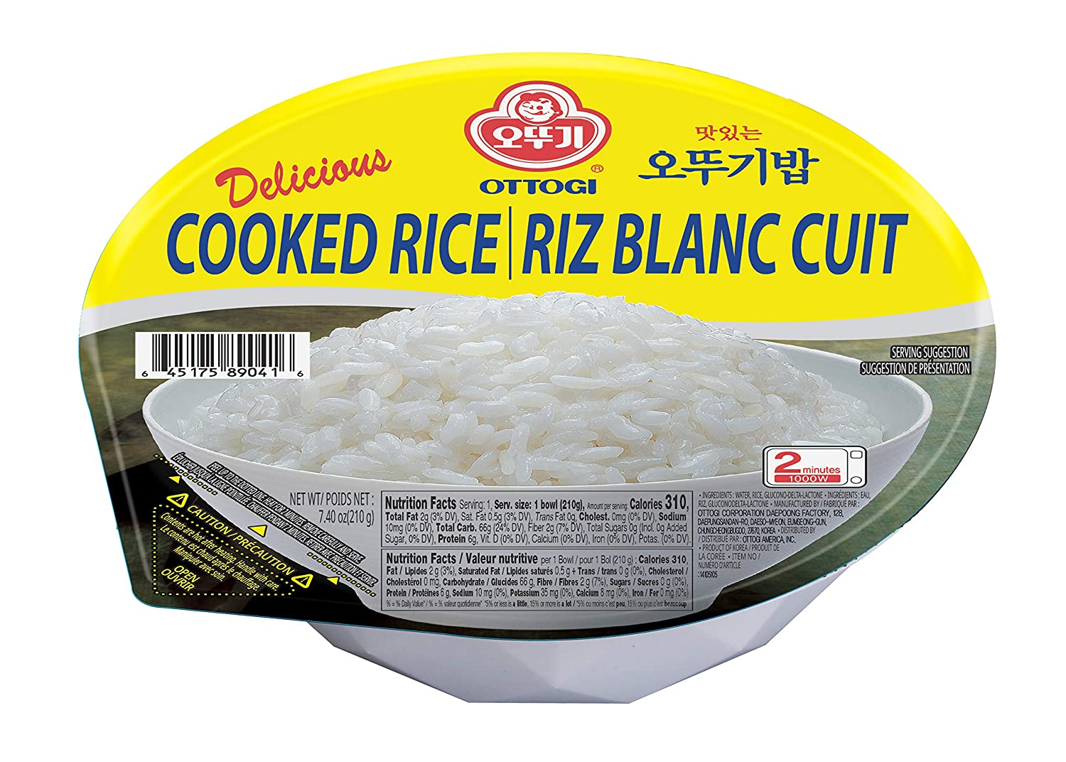 Microwavable instant cooked rice