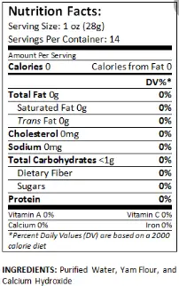 Miracle Noodles Nutrition Facts