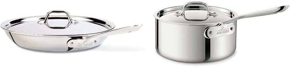 Pan with Lid, Tri-Ply Stainless Steel, Professional Grade, Silver