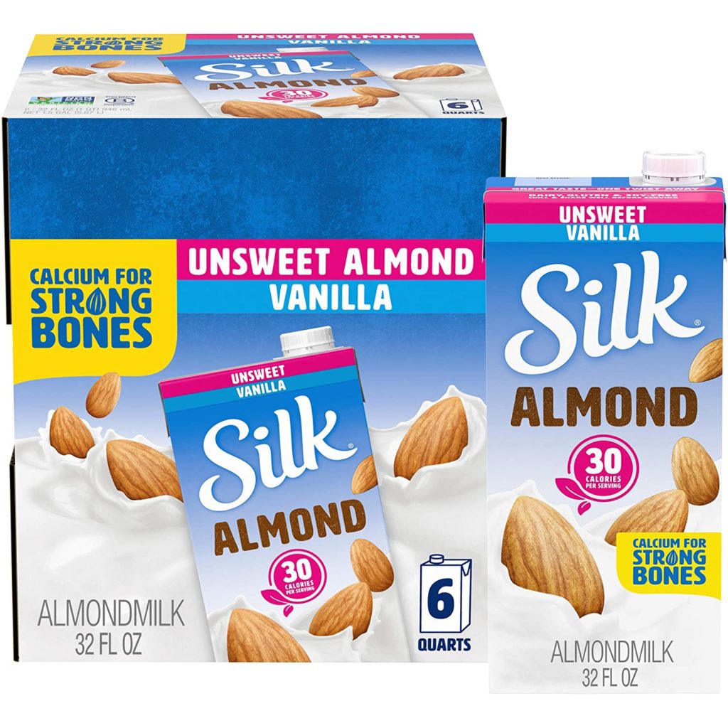 Silk Shelf-Stable Almond Milk, Unsweetened Vanilla,