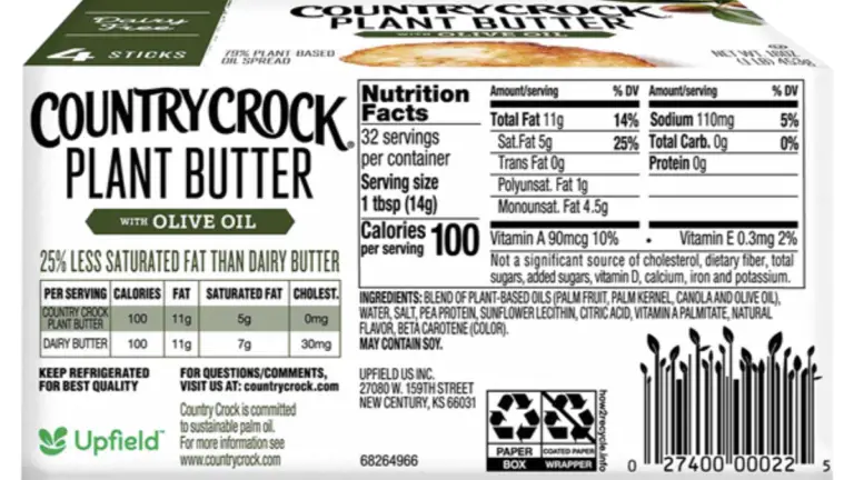 Country Crock Plant Butter Nutrition Facts