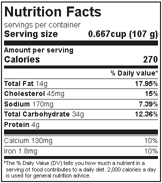 Baskin robins ice ceam nutrition facts
