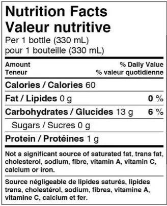 Beck's non alcoholic nutrition facts