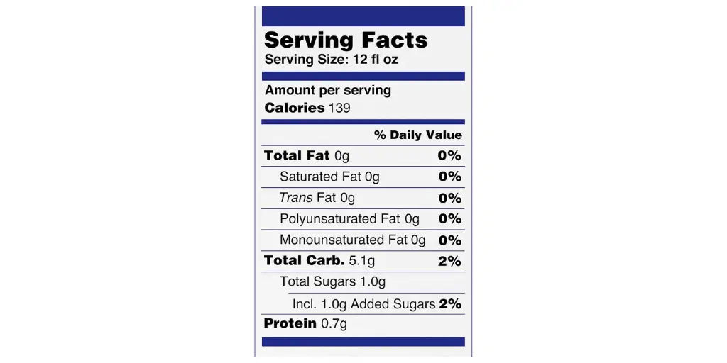 Bud Light Platinum Nutrition Facts