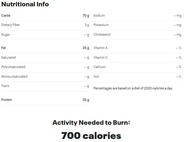 Byron Burger Nutrition Facts