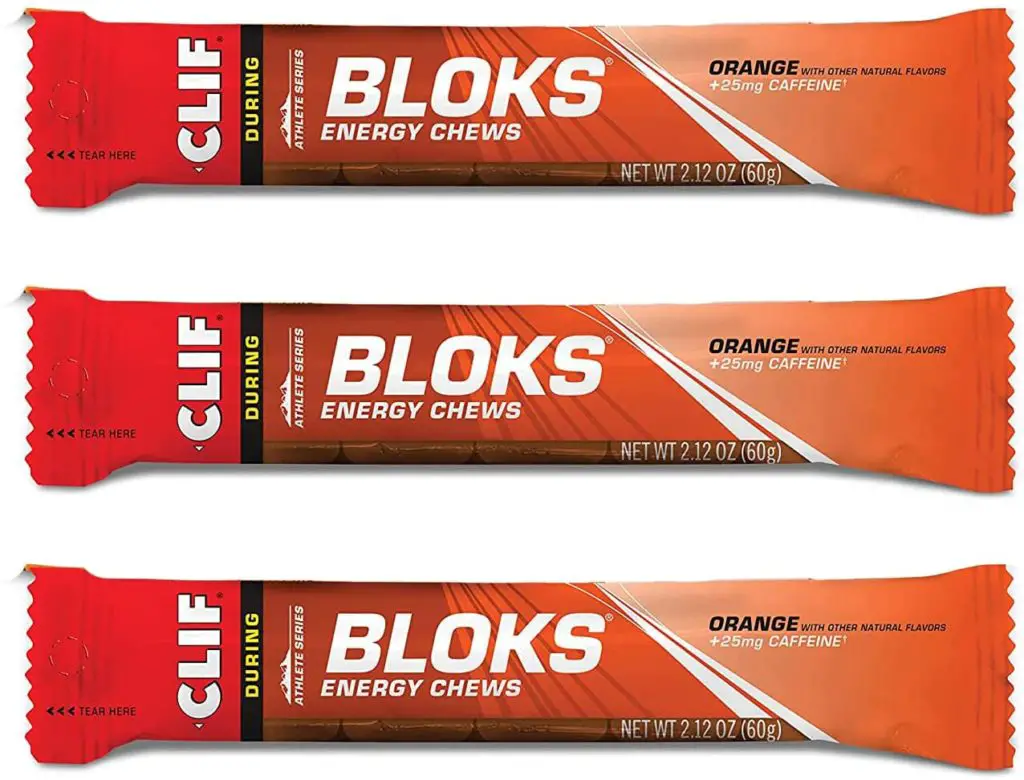 CLIF BLOKS - Energy Chews - Orange with 25mg Caffeine