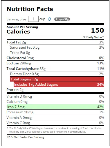 Cap'n Crunch Cereal Nutrition Facts