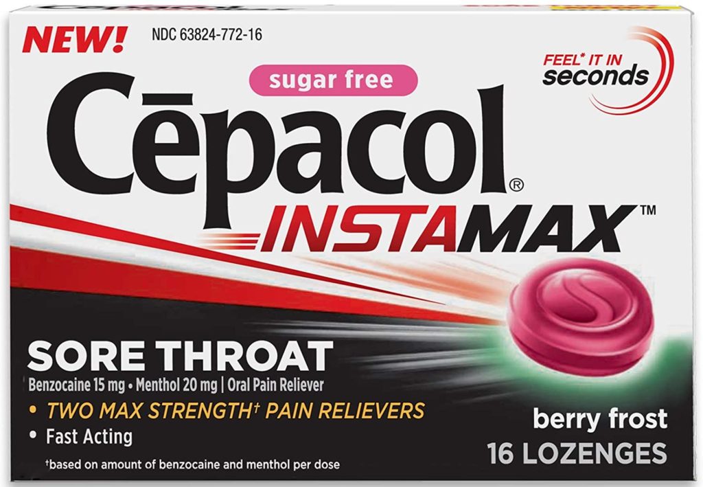 Cepacol InstaMax Sore Throat & Cough Drop Lozenges, Sugar Free
