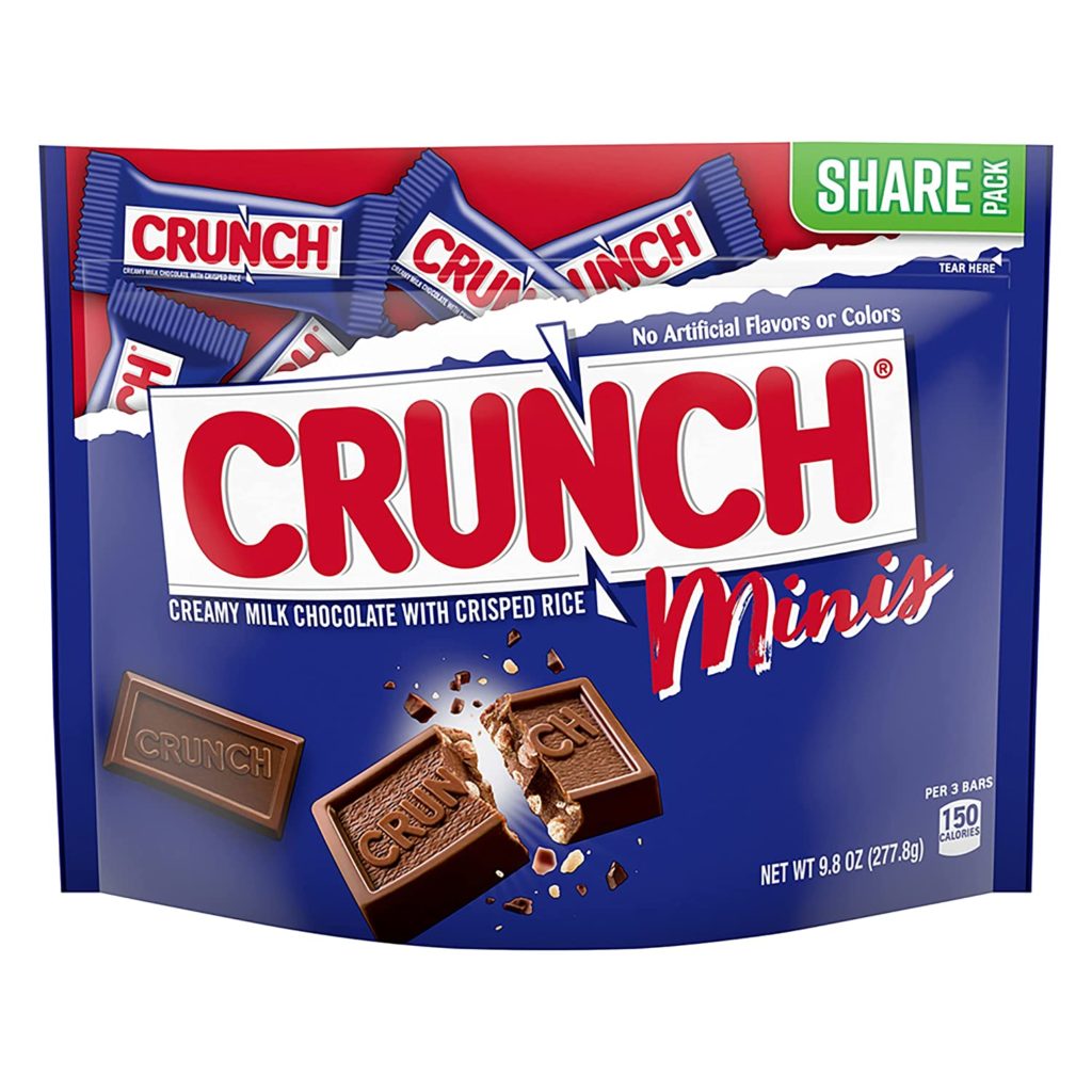Crunch 100% Real Milk Chocolate Mini Candy Bars,