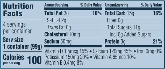 Gerber Yogurt Blends Nutrition Facts