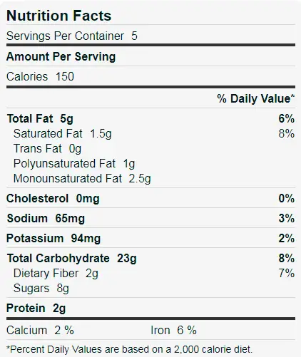 KIND Granola Bars Nutrition Facts