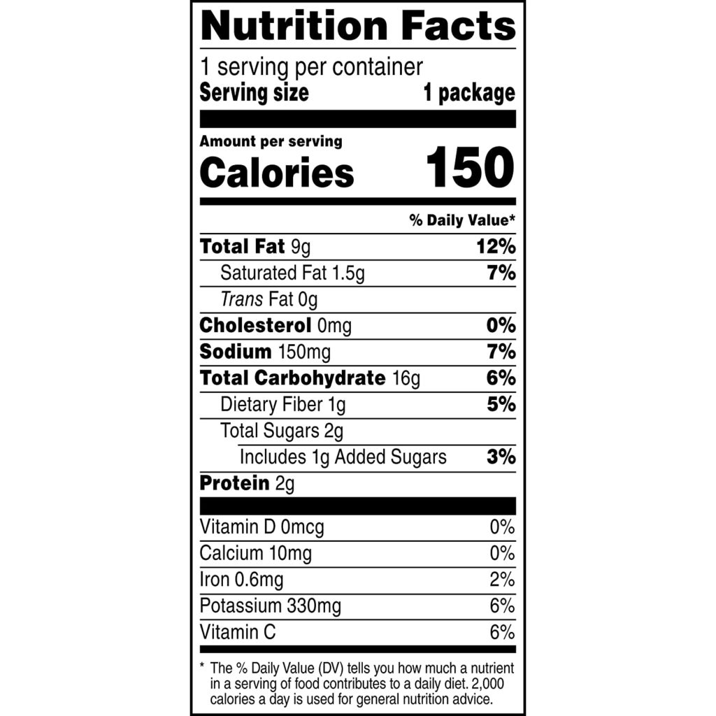 Small Bag Of Lays Chips Nutrition Facts